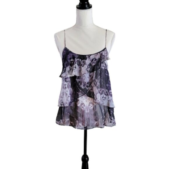 New York & Co Spaghetti Strap Black & White Top with Layers in Size M - Picture 1 of 3